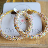 Glitter Hoops Toasted Marshmallow 2 inch or 50mm