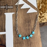 Western Show Star Western Cowgirl Necklace Turquoise Silver