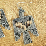 Leopard Stitched Western Southwest Etched Firebird Earrings