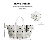 Puffer Weekender Duffle Bag – Black Polka Dot