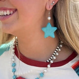 Miss America Star with Pearl Bead Dangle Earrings