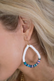 Earrings Multi-Color Katsuki Bead Teardrop Hoops Neon Bright White