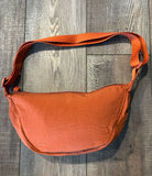 Nylon Crescent Crossbody Bag Rust
