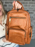 Jenn Vegan Leather Backpack Brown