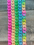 Acrylic Chain Link Neon Necklace Pink