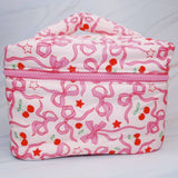 Cherry Bowtiful Coquette Travel Cosmetic Case With Handle