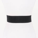 Round Gold Buckle Elastic Belt – Black