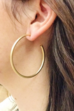 The Best Of Hoops Earrings Slim Matte Gold 2" Hoops