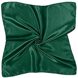 Silky Satin Square Scarf - Forest Green
