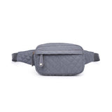 Teo Quilted Nylon Fanny Pack Belt Bag Sling Bag Carbon Grey