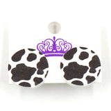 Cow Print Western Round Stud Earrings