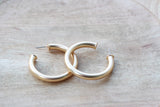 Everyday Brushed Classic Gold  Hoop Earrings