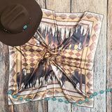 Horses Print Silky Wild Rag | 36x36 | Brown