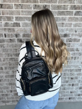 Jenn Vegan Leather Backpack Black