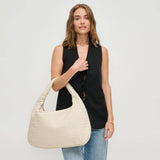 Victoria Woven Vegan Leather Hobo Bag | Natural