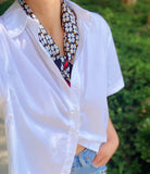 Four Petal Clover Scarf Red Border