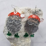 Glitter Shine Santa Dangle Christmas Acrylic Earrings