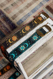 Celestial Embroidered Boho Belt – Yellow | Metal Buckle | One Size