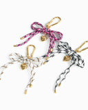 Rope Bow Bag Charm with Puff Heart | Black