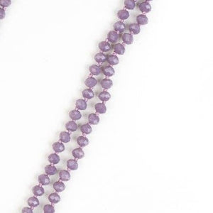 The Essential 60" Double Wrap Beaded Necklace Iridescent Light Purple 8MM