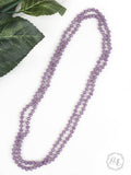 The Essential 60" Double Wrap Beaded Necklace Iridescent Light Purple 8MM