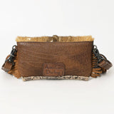 Axis Hide Fringe Handtooled Leather Crossbody Western Cowgirl Rodeo