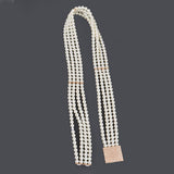 Faux Pearl Elastic Belt – Ivory