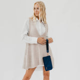 Cove Double Zip Nylon Wristlet Wallet | Navy Blue