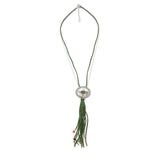 Neklez Leather Suede & Brass Long Necklace
