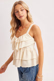 Ruffle Tiered Self-Tie Camisole Top