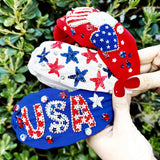 American Heart Patriotic Beaded Knot Headband