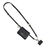Clip & Go Unique RFID Crossbody Phone Carrier | Black Vegan Leather