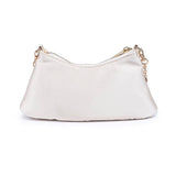 Opalite Iridescent Disc Evening Bag | Ivory Clutch with Chain Strap