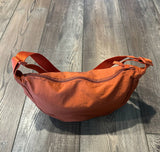 Nylon Crescent Crossbody Bag Rust