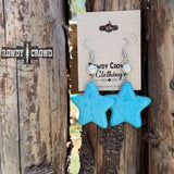 Miss America Star with Pearl Bead Dangle Earrings