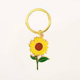 Sunflower Enamel Keychain & Bag Charm