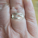 Double Love Knot Artisan Silver Symbol Ring