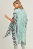 Boho Lightweight Abstract Striped Print Kimono Wrap