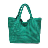 Sky's The Limit Large Woven Neoprene Tote with Pouch Dark Denim