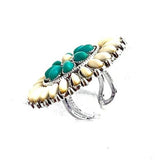 Pink Stone Western Cuff Ring | Adjustable