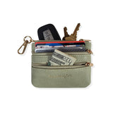 Clip & Go Phone Purse Crossbody Strap Zippered Pouch Silver