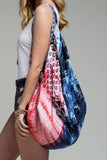 American Pie Hand Block Print Cotton Tote Bag | Boho Tie-Dye