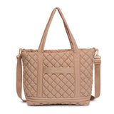 Lanya Quilted Nylon Travel Tote in Natural