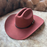 Tooled Vegan Leather Western Hat Band with Silver-Tone Buckle
