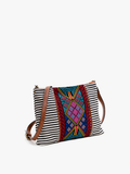 Felicity Aztec Embroidered Crossbody Bag | Black