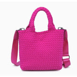 Sky's The Limit Woven Small Neoprene Crossbody Tote | Fuchsia