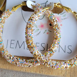 Glitter Hoops Toasted Marshmallow 2 inch or 50mm