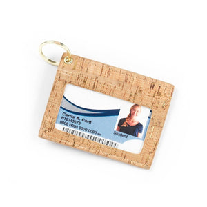 Cork Wallet Keychain ID Card Holder