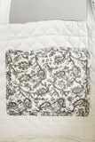 Hand Block-Printed Quilted Floral Tote Bag – Ivory & Grey