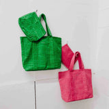 Teagan Terry Cloth Tote with Matching Pouch Green